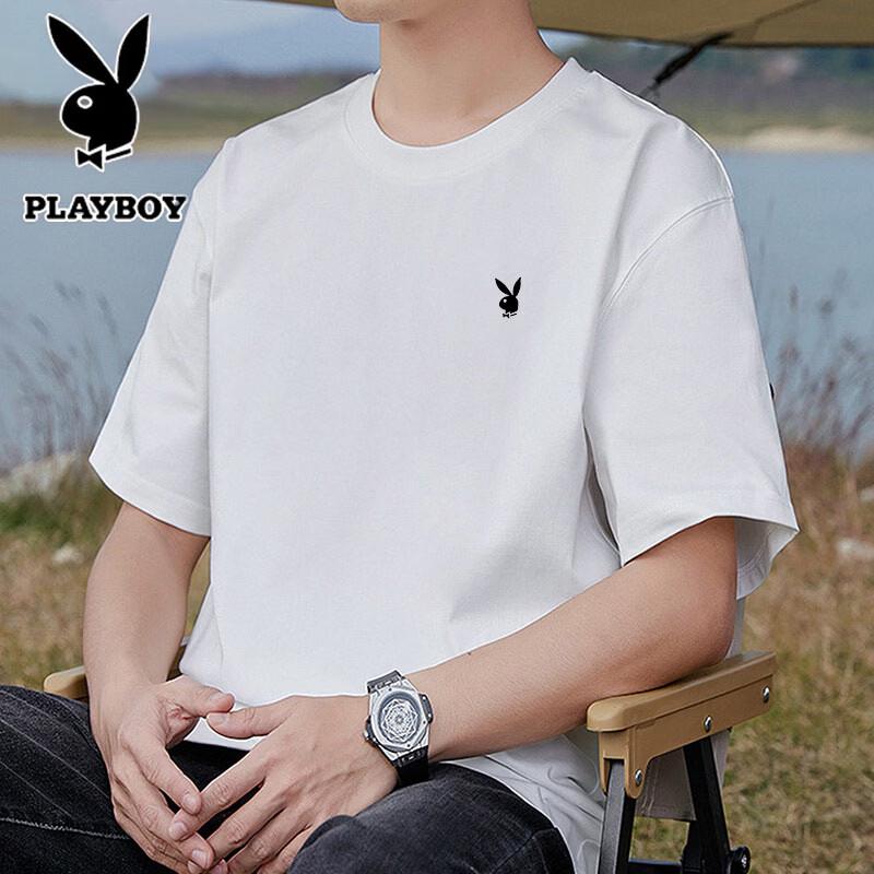 PLAYBOY Men's Casual Loose Fit Cotton T-Shirt
