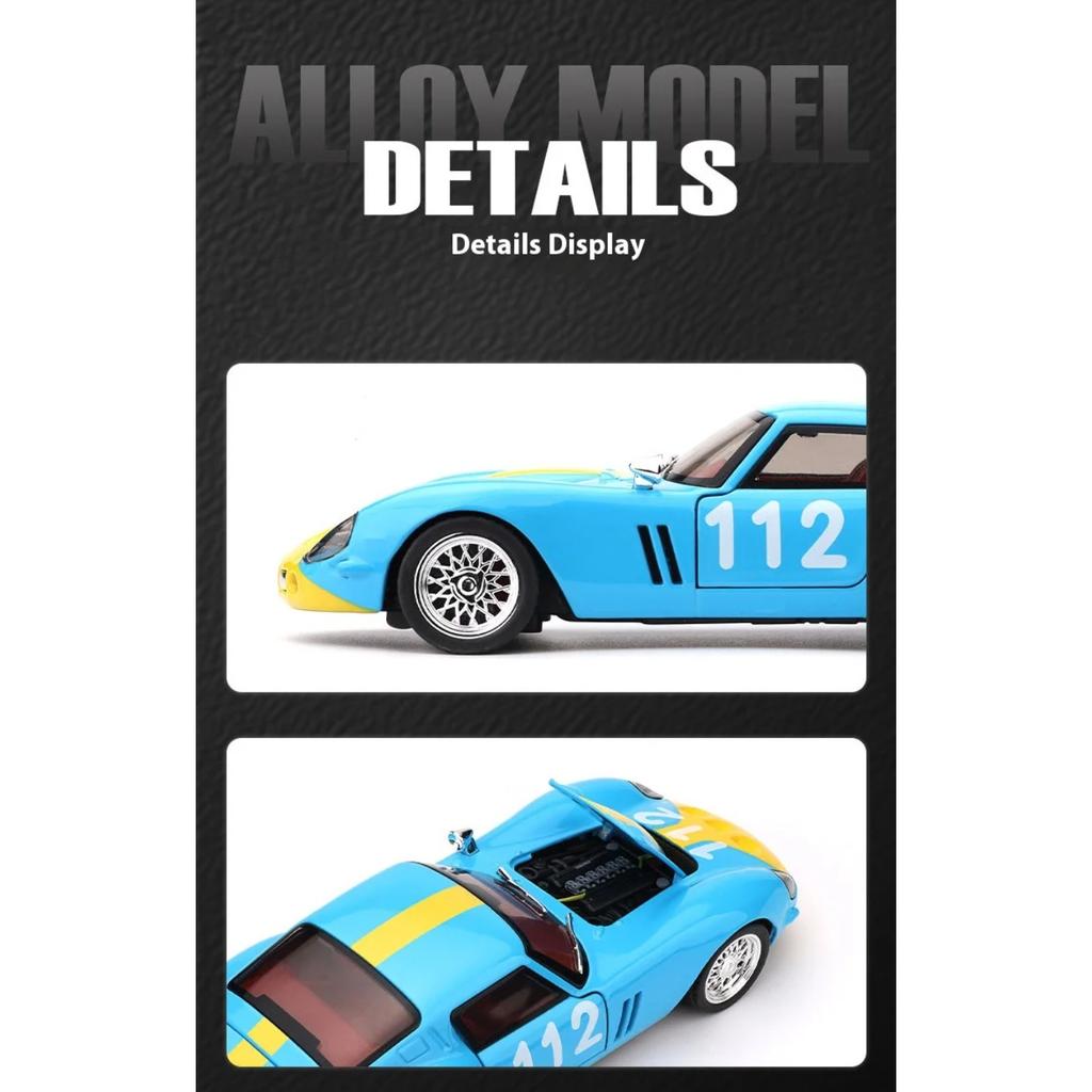 Simulated 1/32 Ferrari Track Version 250-GTO Car Model, Alloy Die-cast, Sound and Light, Children's Toy Car, Birthday Gift