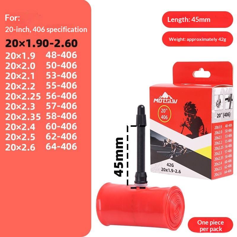 Tpu Bike Inner Tube Camera 16 18 20 22 Inch Mountain Bicycle Tire The Length Of The Nozzle Is 45/65 Mm.