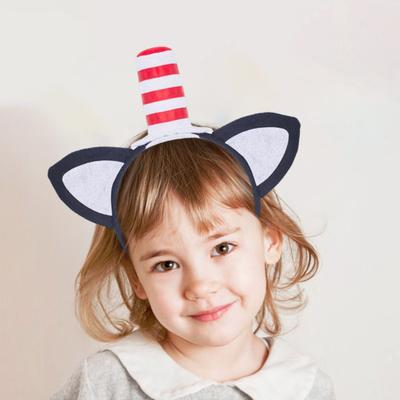 1/3/4/6Pcs Cat Ears Headband with Stovepipe Hat Headpiece Cosplay Costume Kit Hair Hoop Accessory Kit Party Favors