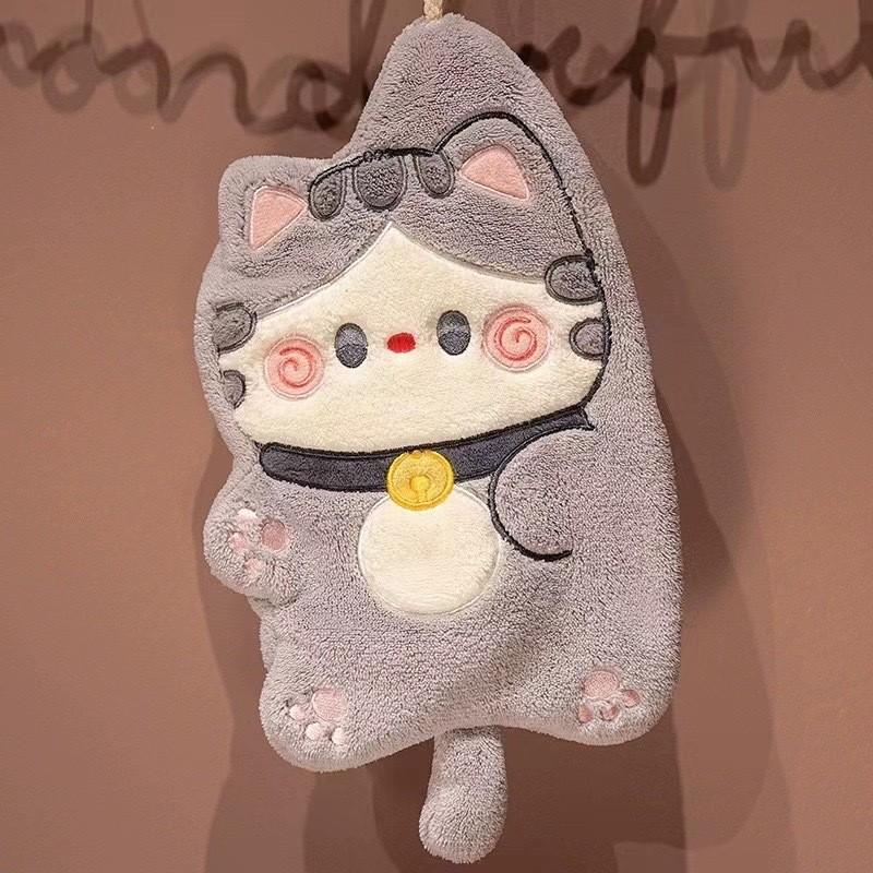 Cartoon Cat Hand Towel Hanging Cute Hand Towel Children's Hand Towel Toilet Kitchen Hand Towel