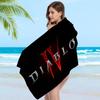 Classic Game D-Diablo Microfiber Blanket Quick Drying Beach Towels Oversized Printing Super Absorbent Pool Towel Blanket