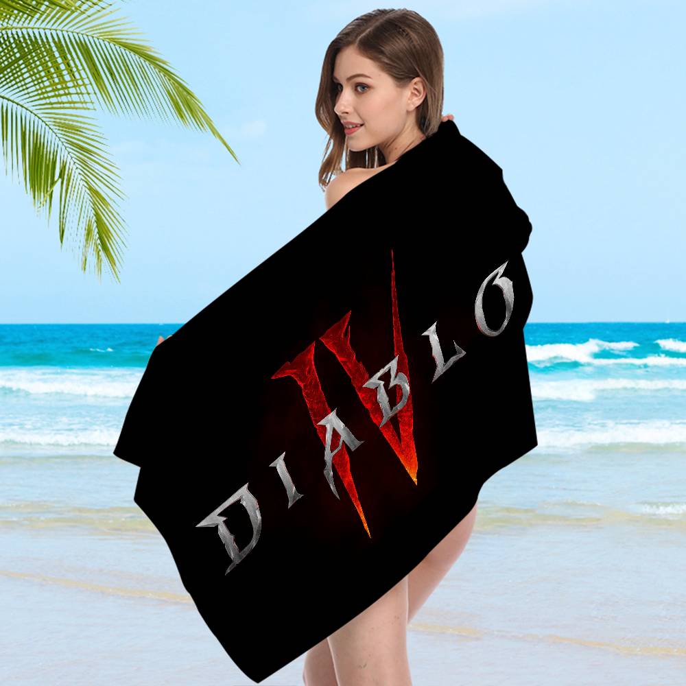 Classic Game D-Diablo Microfiber Blanket Quick Drying Beach Towels Oversized Printing Super Absorbent Pool Towel Blanket