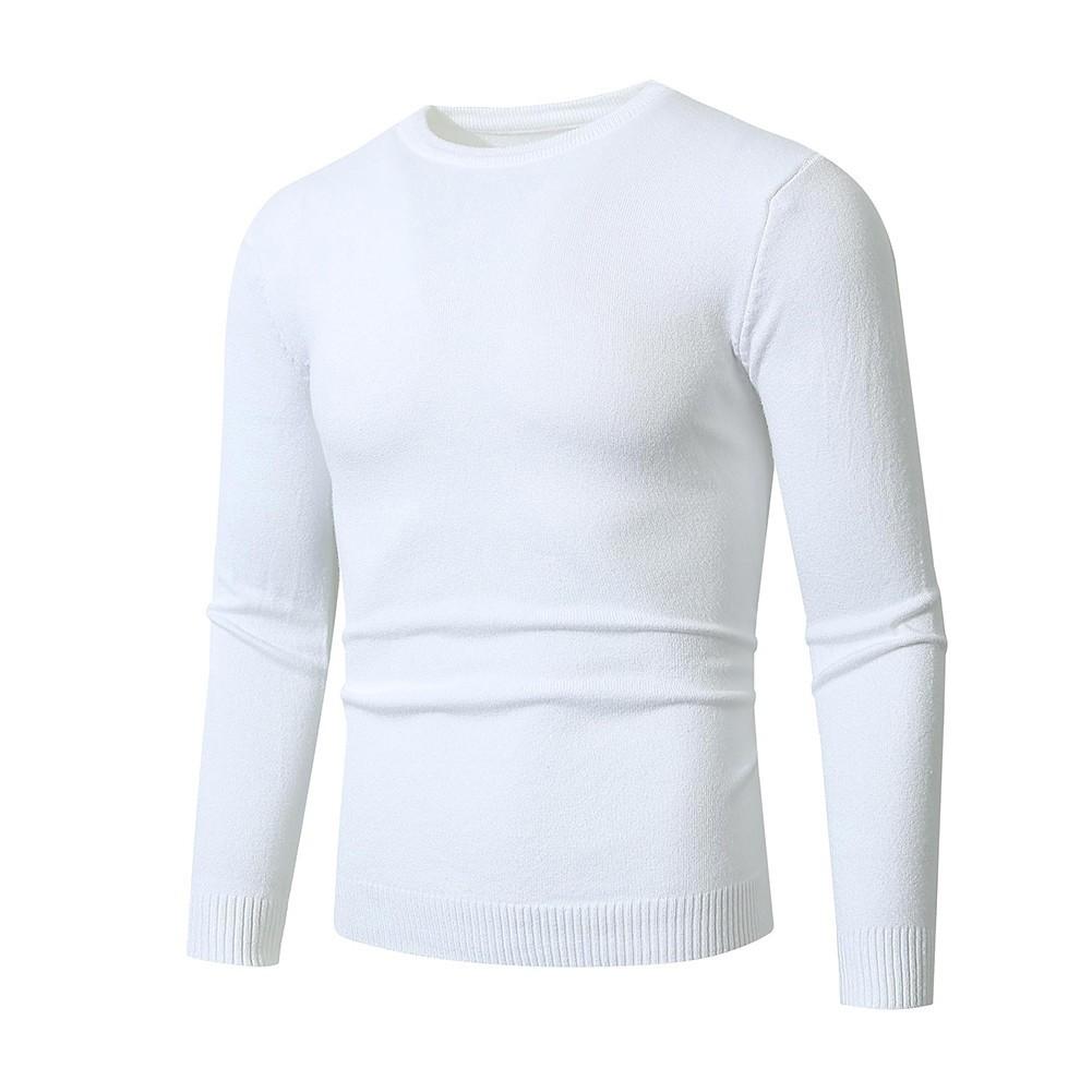 Men S Slim Fit Crew Neck Long Sleeve Knit Sweater Autumn Casual