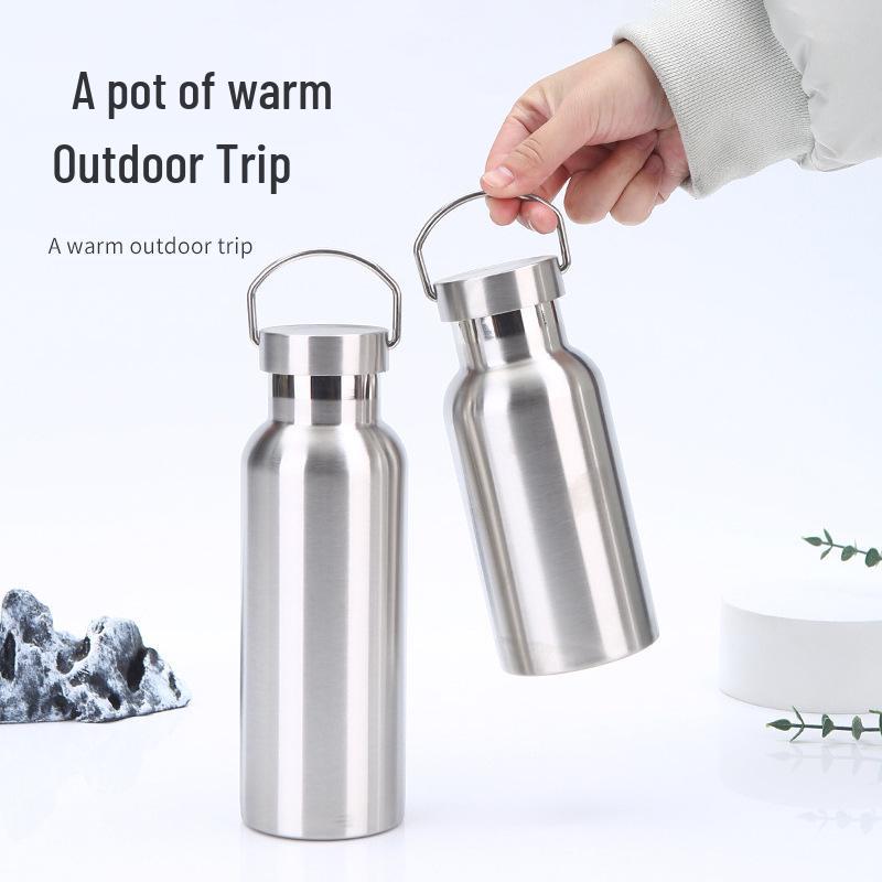 304 American Style Wide-Mouth Insulated Stainless Steel Kettle, Large Capacity, Double-Wall Sports Water Cup for Outdoor Cycling