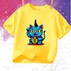 Summer Vintage KPop Demon Hunters Pet Tiger Cartoon Children T-Shirt Anime Short Sleeve Girl Boy Tee Shirt Cute Tops Kid Clothes