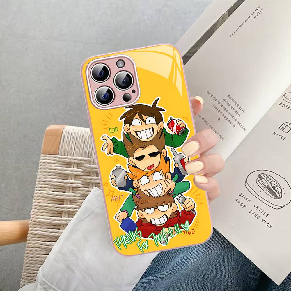 Dessin Animé Mignon E-Eddsworlds Verre Trempé Pour Iphone 14 13 12 11 Pro Mini XS MAX 14Plus X XS XR Coque