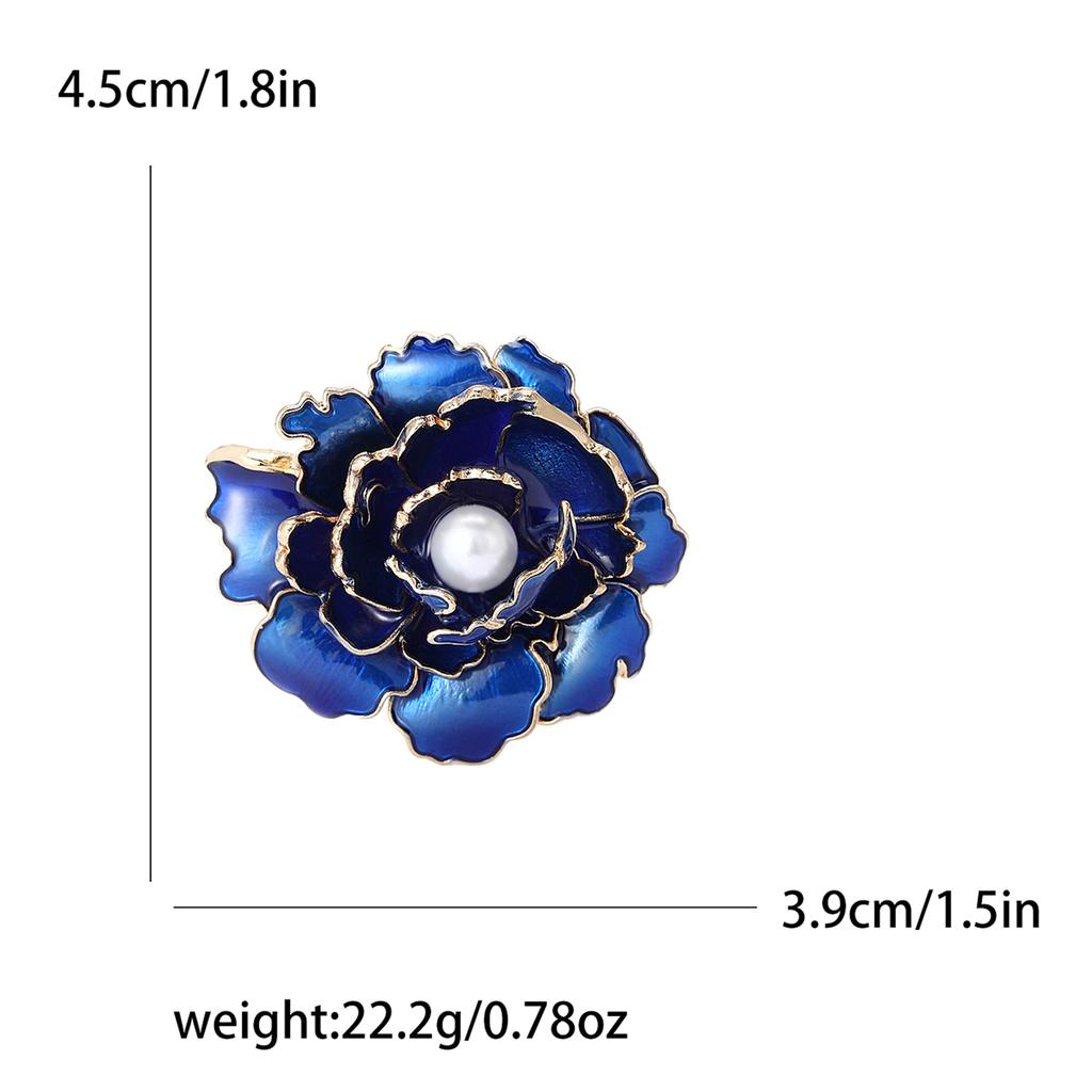 High-End Exquisite Enamel Peony Brooch Temperament High-End Women'S Cheongsam Shawl Corsage Jewelry Pin