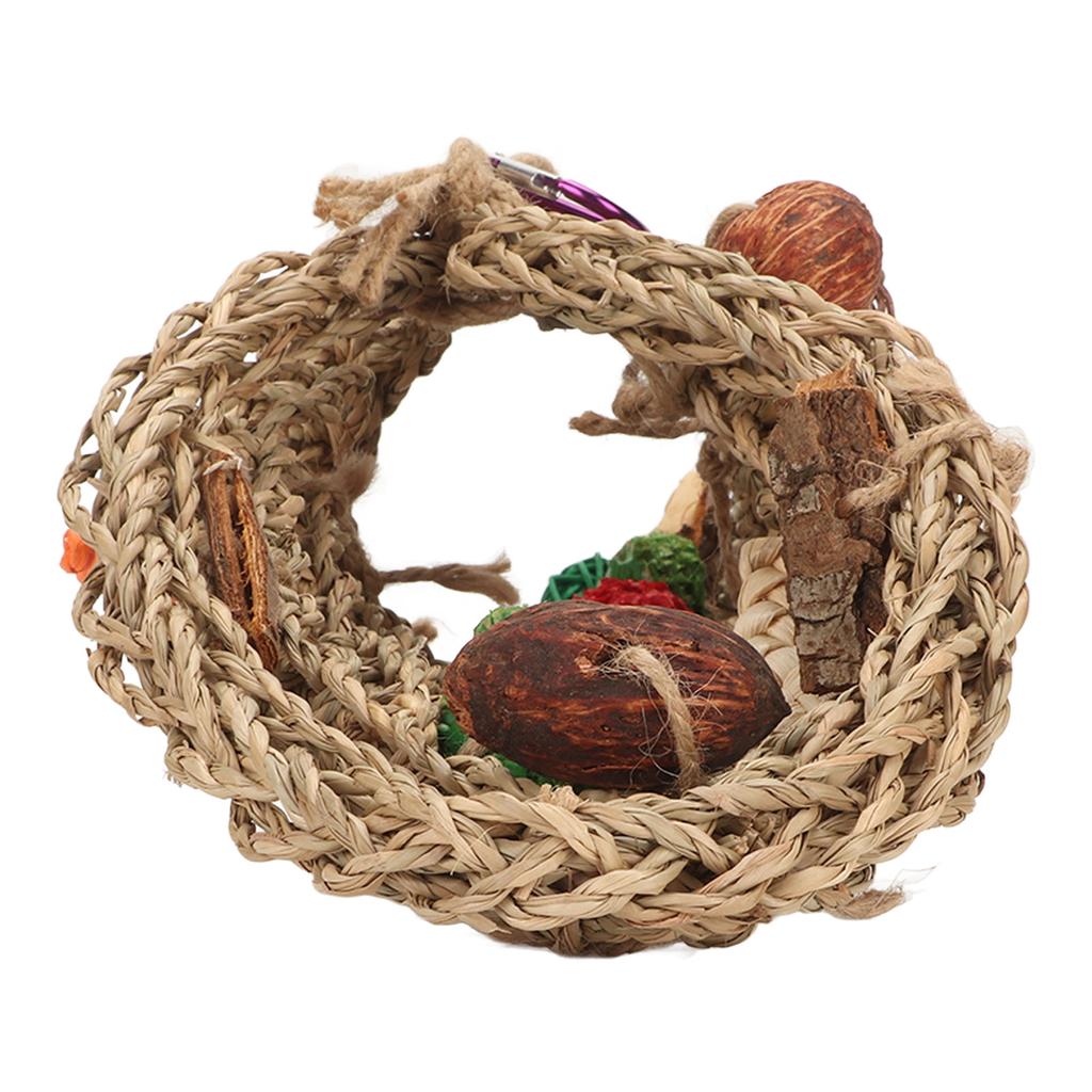 Parrot Seagrass Hammock Tent Natural Bite Resistant Colorful Bird Sea Grass Tent Tunnel for Birds