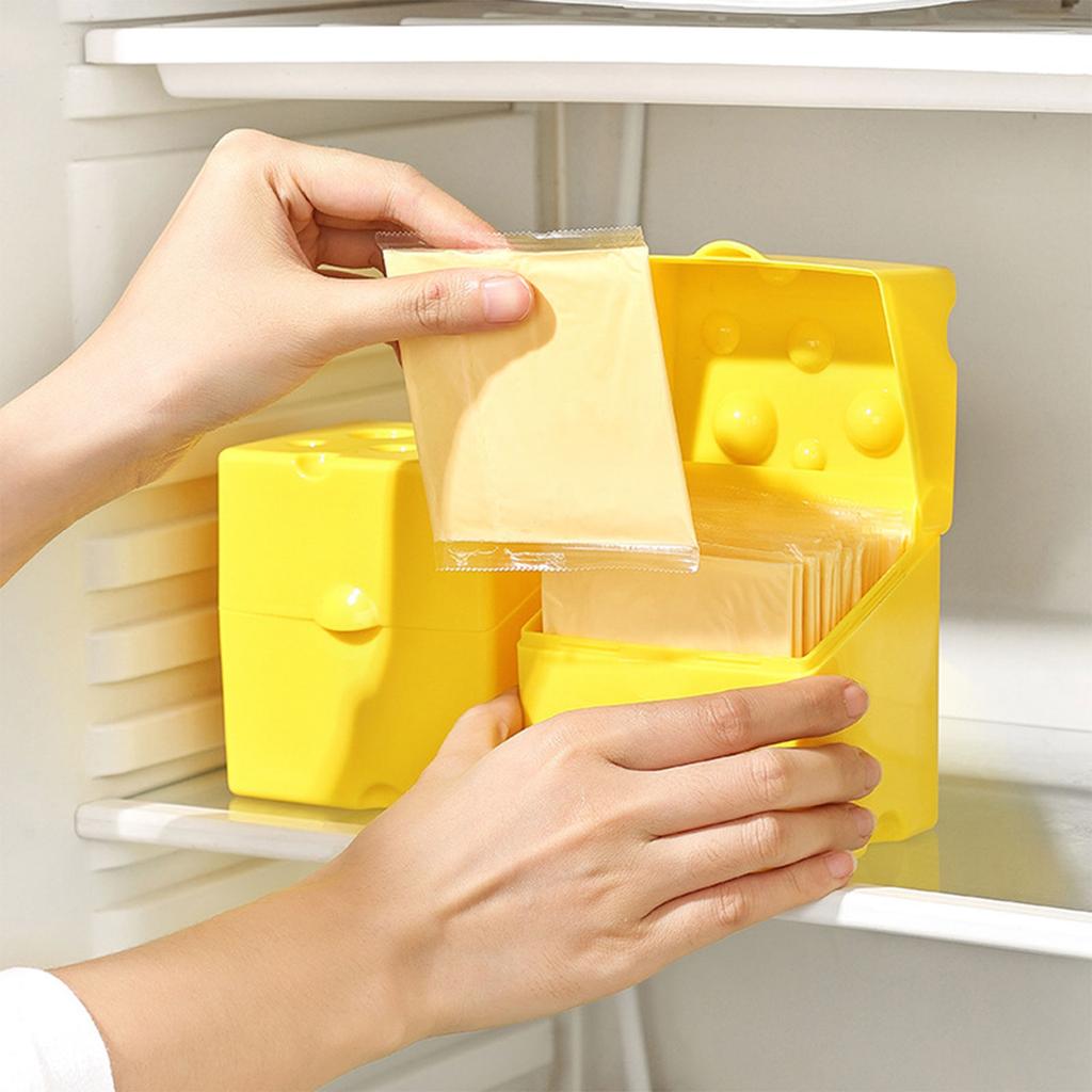 Plastic Cheese Block Storage Box with Lid Plastic Food Preservation Case Crisper Container for Picnics and Gatherings