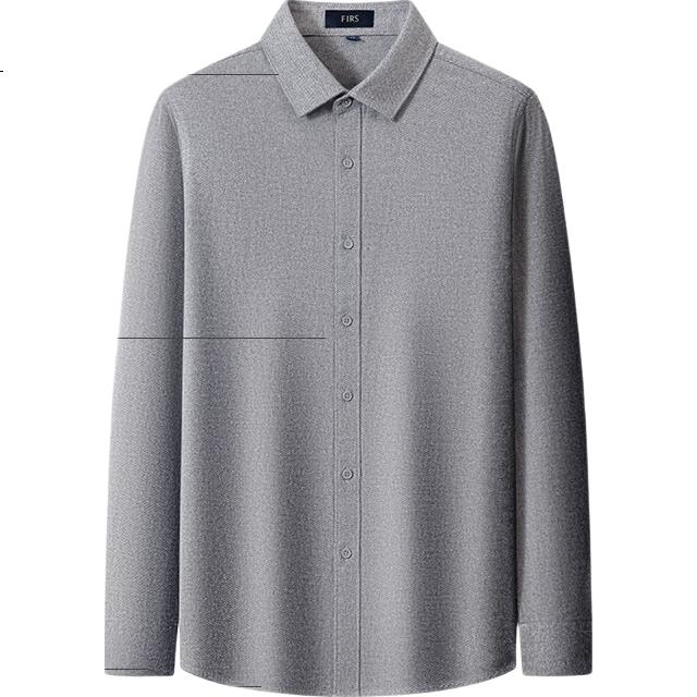 FIRS Wool Brushed Long Sleeve Shirt Men New Thick Casual Business Flannel Cotton Shirt Dark Gray 41