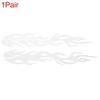 Reflective Bumper Decal White Square Flame Bar Personalized Universal 1 Pair