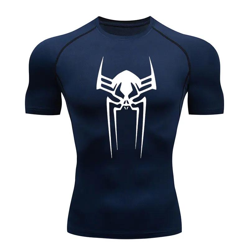 Fitness Man T-shirt Compression Men Four Seasons Vacation Casual Adult  Short Sleeve Spider  Fashion Print  Multi-color Trend
