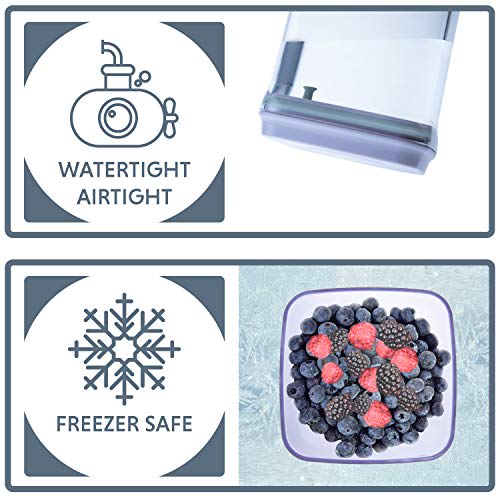 iChewie - BopTop (2-Piece Set) Airtight Food Storage Containers - Mechanical Silicone Airtight Cans - BPA-Free and Stackable - Approx. 500/1500ml