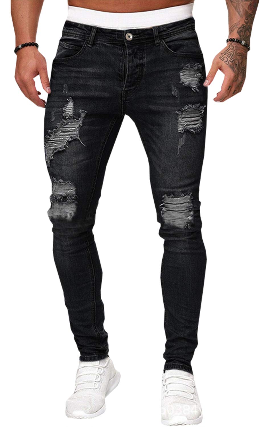 

Petite de Distressed Tight Blue Skinny 06 Français Мужские джинсы, Низ, Зауженные, Посадка, Индиго, Брюки, D-14 (Черный, XXXL) чёрный