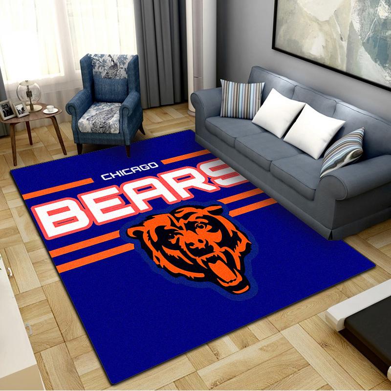 Chicago Bears Teppich für Wohnzimmer Schlafzimmer Zuhause Sofadekoration, Kinderspiel Rutschfeste Bodenmatte