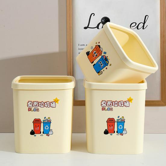 Cartoon Desktop Trash Can Cute Small Waste Bin Funny Tabletop Wastebasket Mini Trash Bin for Home Office Desk Vanity Table