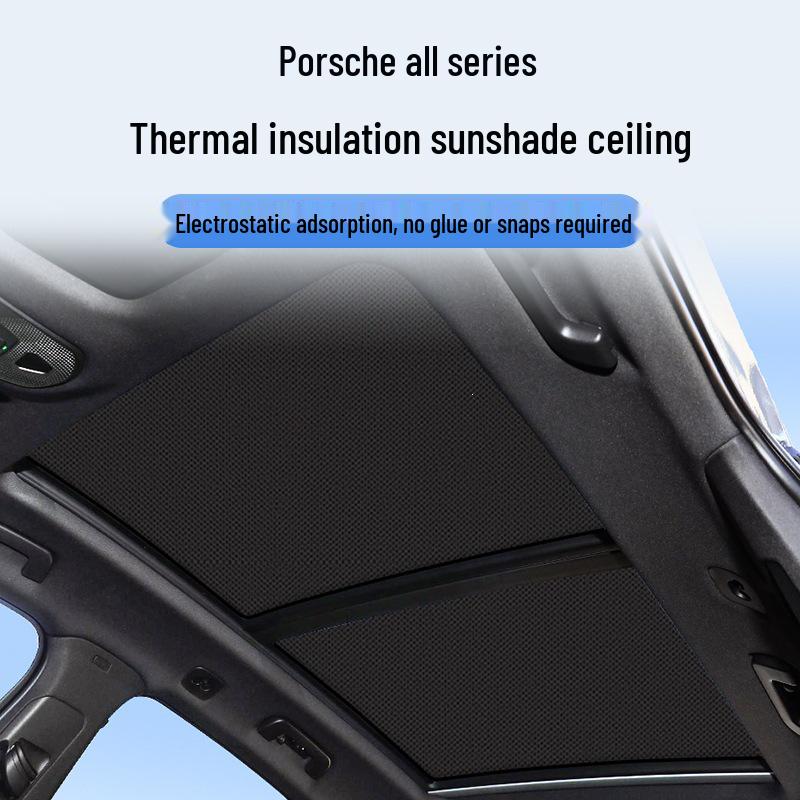 Porsche Taycan Cayenne Coupe Electrostatic Suction Sunroof Sunshade Curtain Black, Electrostatic