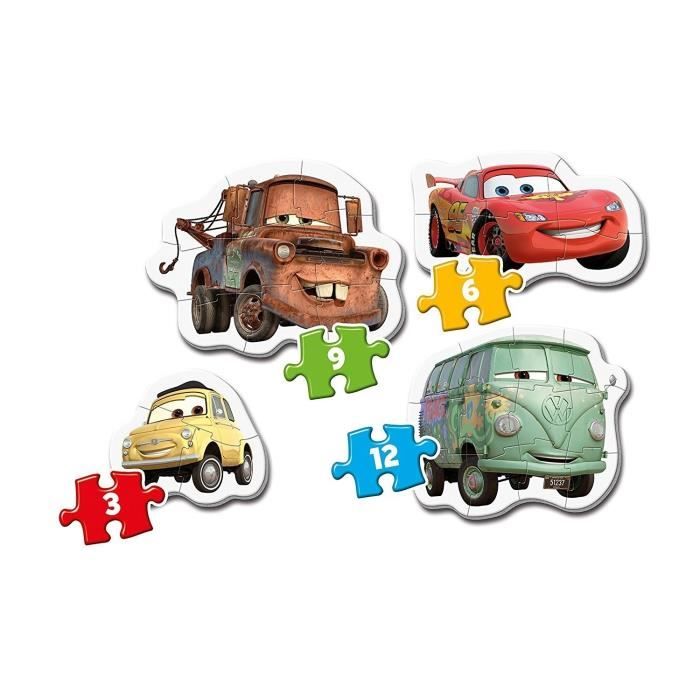 CLEMENTONI - My First Puzzles - Cars - Puzzle évolutif 3-6-9-12 pieces - Mixte - A partir de 2 ans