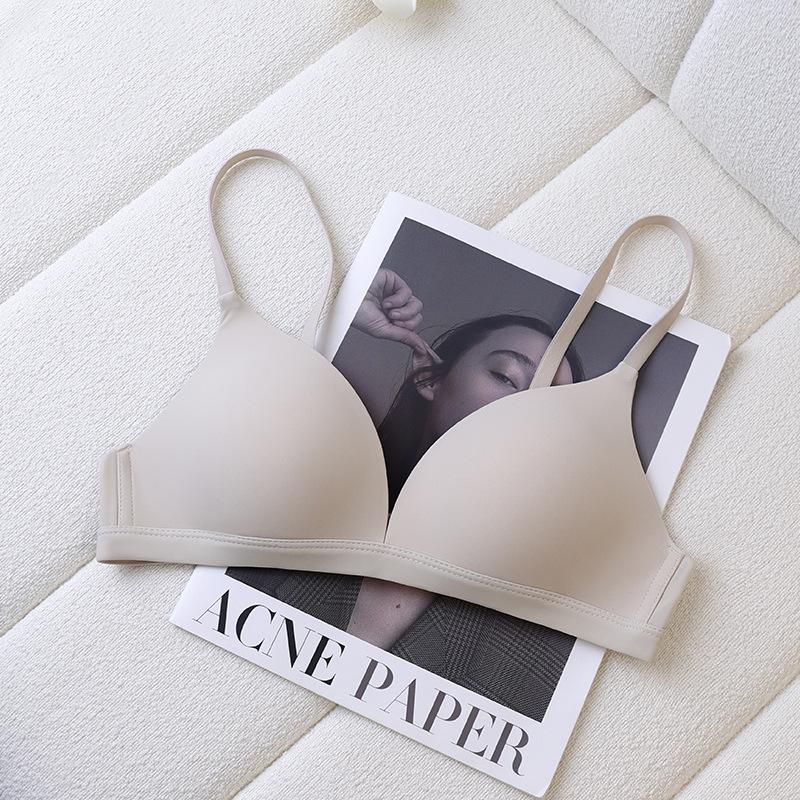 Seamless French Triangle Wireless Bra - Women's Comfortable & Thin Cup Design