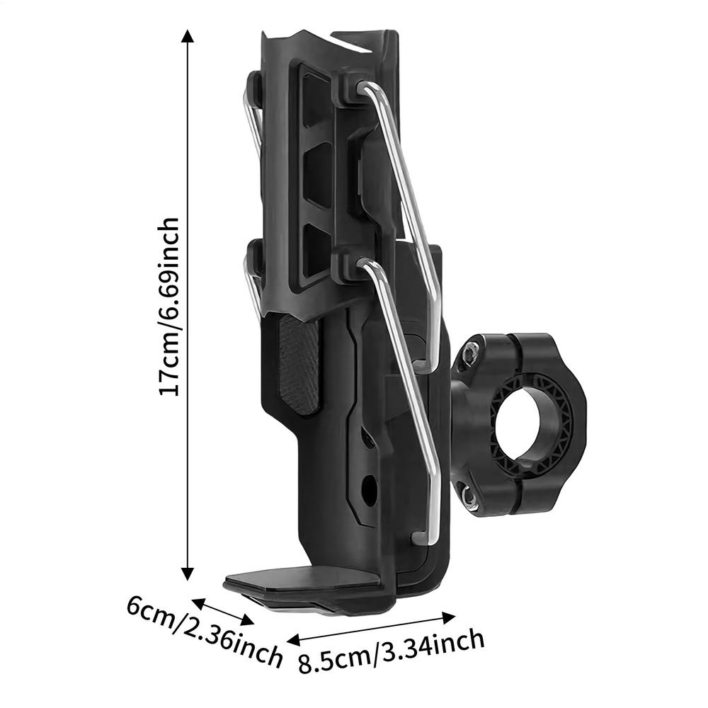 

Універсальний тримач для пляшки води на велосипед/мотоцикл, регульований тримач для чашки на кермо, для шосейного велосипеда, обертання на 360 градусів, для пиття на велосипеді чорний