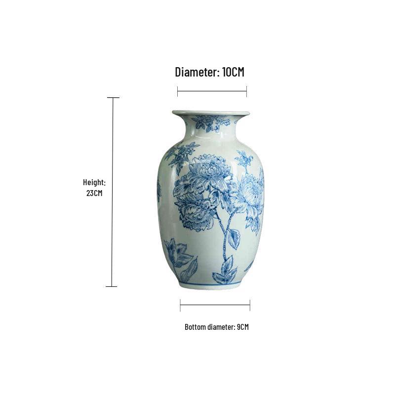 Hand-Painted Blue and White Retro Porcelain Vase for Elegant Floral Arrangements