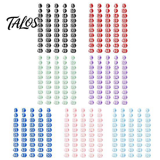 Pencil Identification System 1-20/1-30/1-50 Numbered Toppers, Reusable Classroom Labels Topper for Teachers, Tracking Markers School Organization