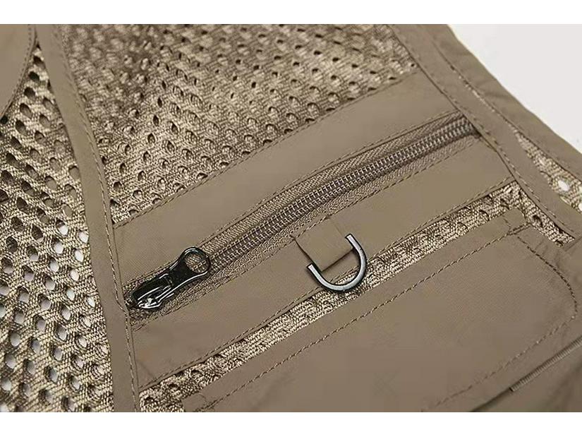 Herren Übergröße Multi-Taschen Mesh Angelweste - Outdoor Sommerbekleidung