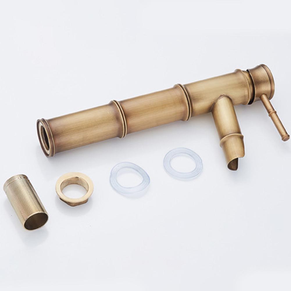 Basin Faucet Antique Brass Bamboo Shape Faucet Sink Mixer Faucet Single Handle Filter Impurities Kitchen Bathroom Accessories