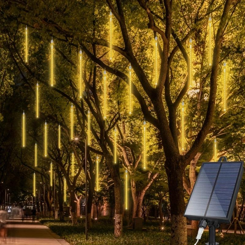 2025 Solar Meteor Shower Lights - Outdoor Christmas Decorations