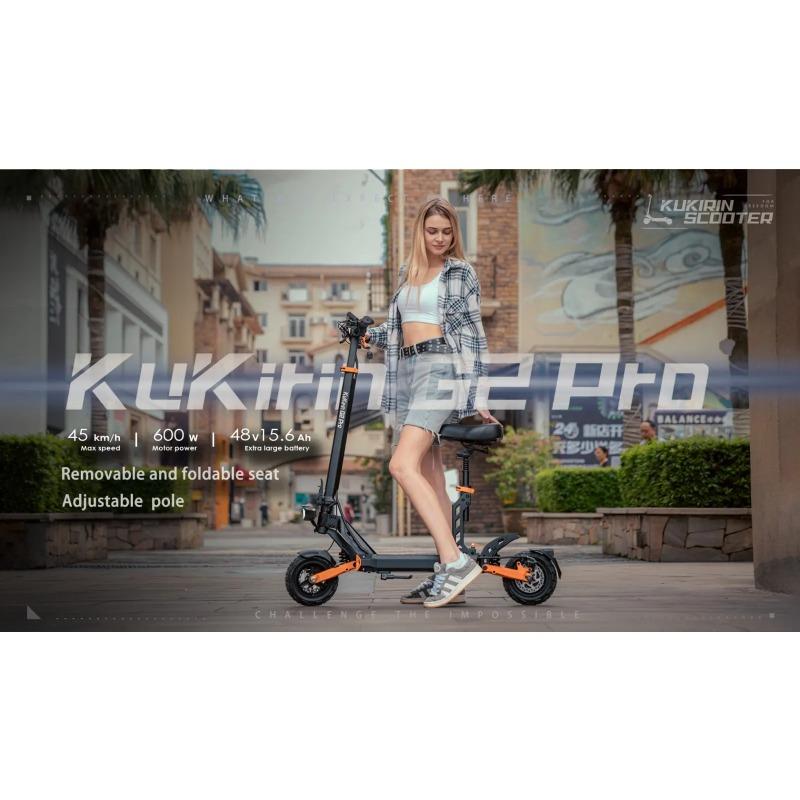 EU Kukirin G2 Pro Peak 800W 48V 15AH Electric Scooter, Maximum Speed 50KM/H, Range 60KM, 9-inch Off-road Tyres, Foldable Electri