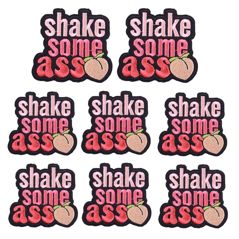 5pcs Cartoon Patch Letter Slogan Embroidery Patch Iron On Patches For Clothing Thermoadhesive Patches For Clothes Jeans Sew Diy