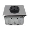 Multipurpose NEMA 14 30R 30A Electrical Receptacle Assembly With Square Metal Box Sliding Covers and Brackets Use