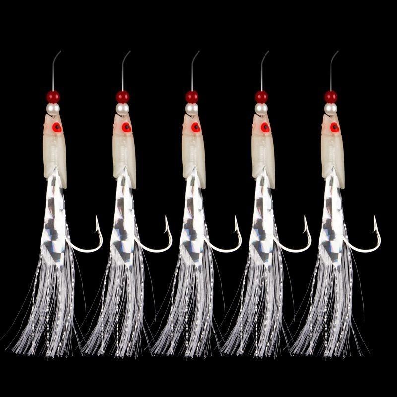 5pcs/ Fish Skin Hook Hook Anti-winding Fish Head Hook Luminous Fishing Gear Hook