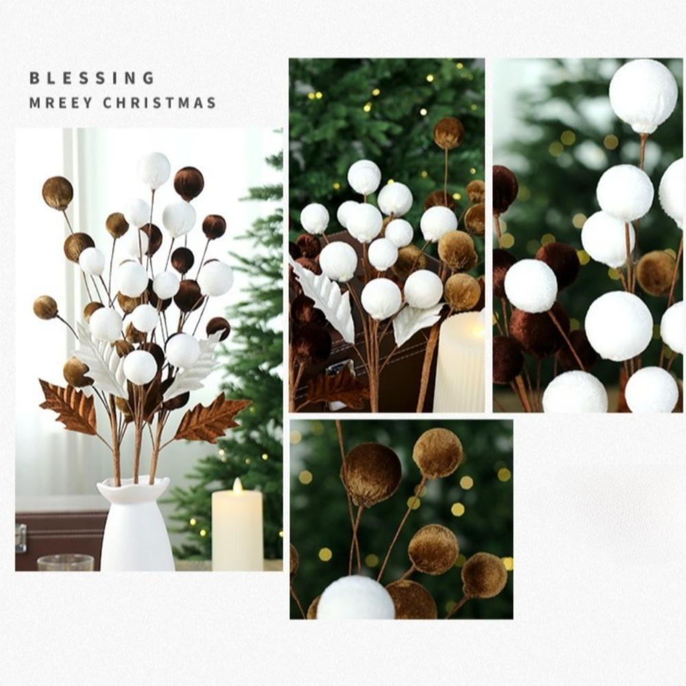 Flerfarvede Julekuglegrene DIY Julebordsdekorationer Moderne Julepynt