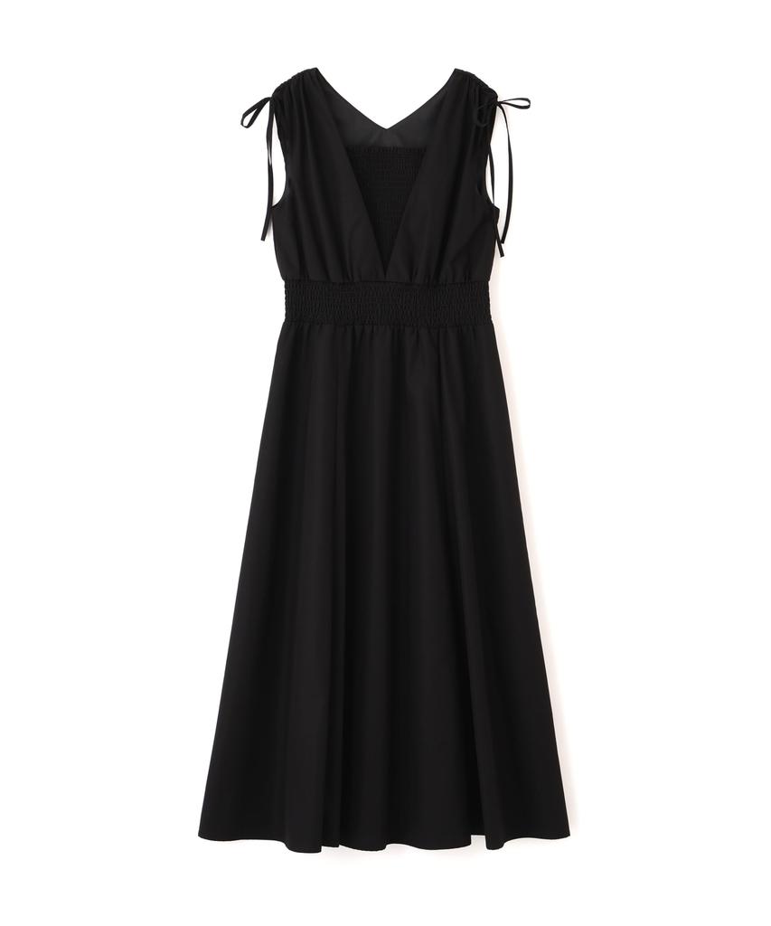 BODY Shoulder Ribbon Gathered Dress [PROPOTION DRESSING] [Black/S]