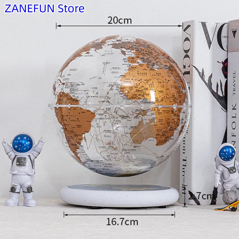 8inch Magnetic Levitating Globe 20cm Transparent Globe Lamp LED Light ABS Globe Home Office Decoration Creative Christmas Busine