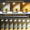 Flexible Gooseneck LED Reading Book Light with Clamp, 3 Color Temperature Circular Night Lamp for Bedside Travel Office