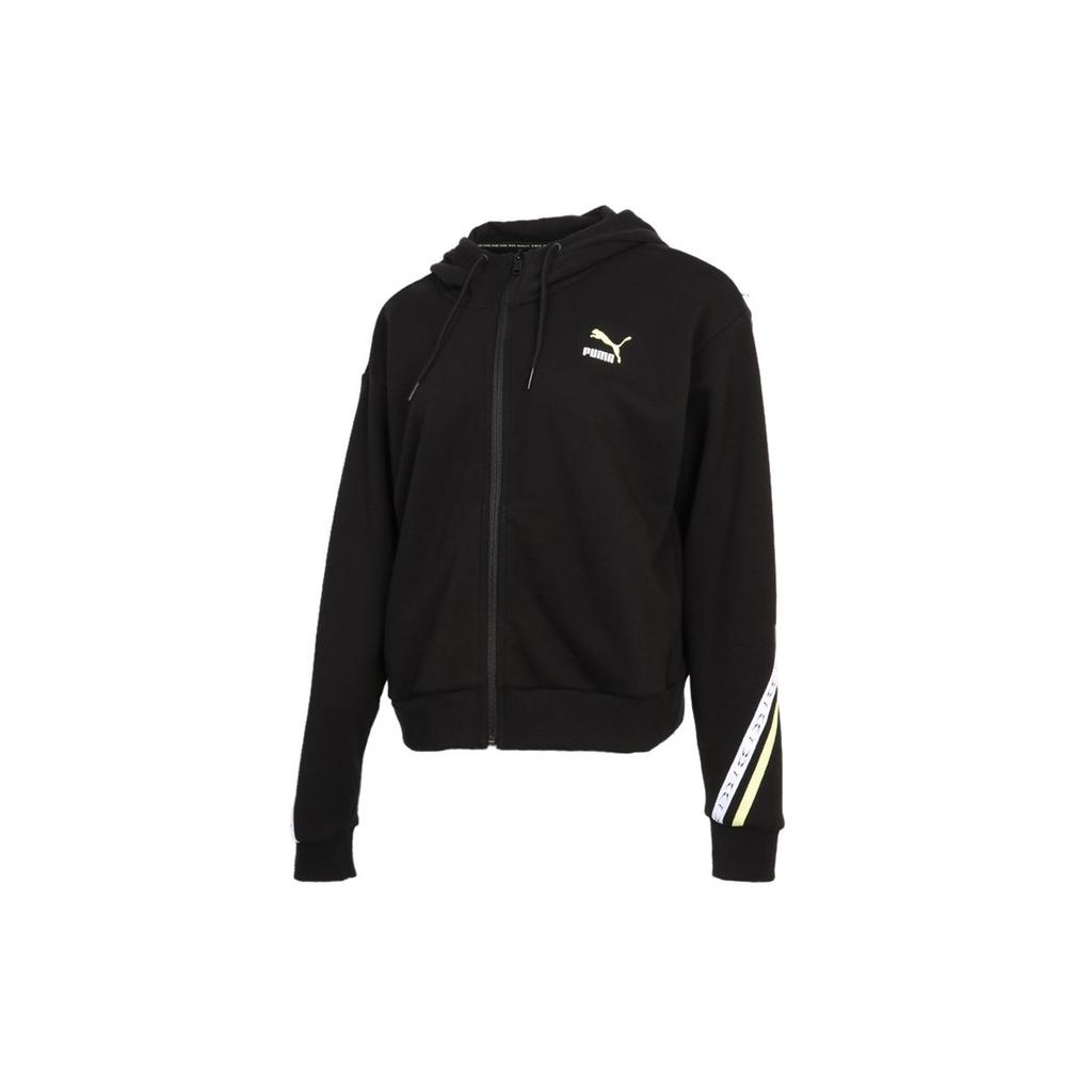 Puma Sports Casual Hooded Knit Cardigan Jacket Women Jacket Black 531077-01