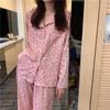 Women's Long-Sleeve Long-Pants Set Homewear Printed Pajamas Loungewear