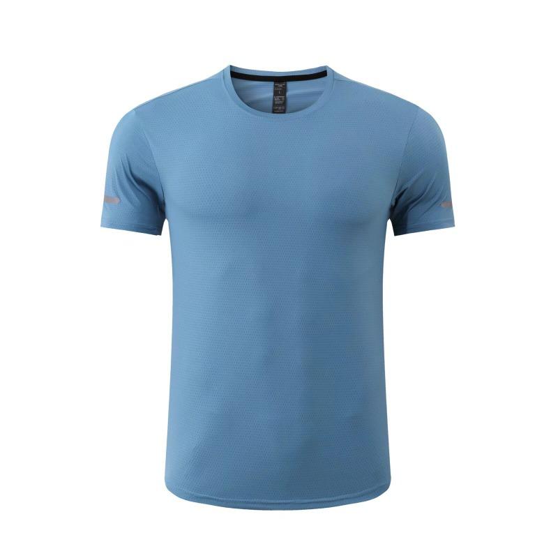 Men s Breathable Mesh Quick-Dry T-Shirt, Short Sleeve Crew Neck Athletic Workout Top For Running M синий