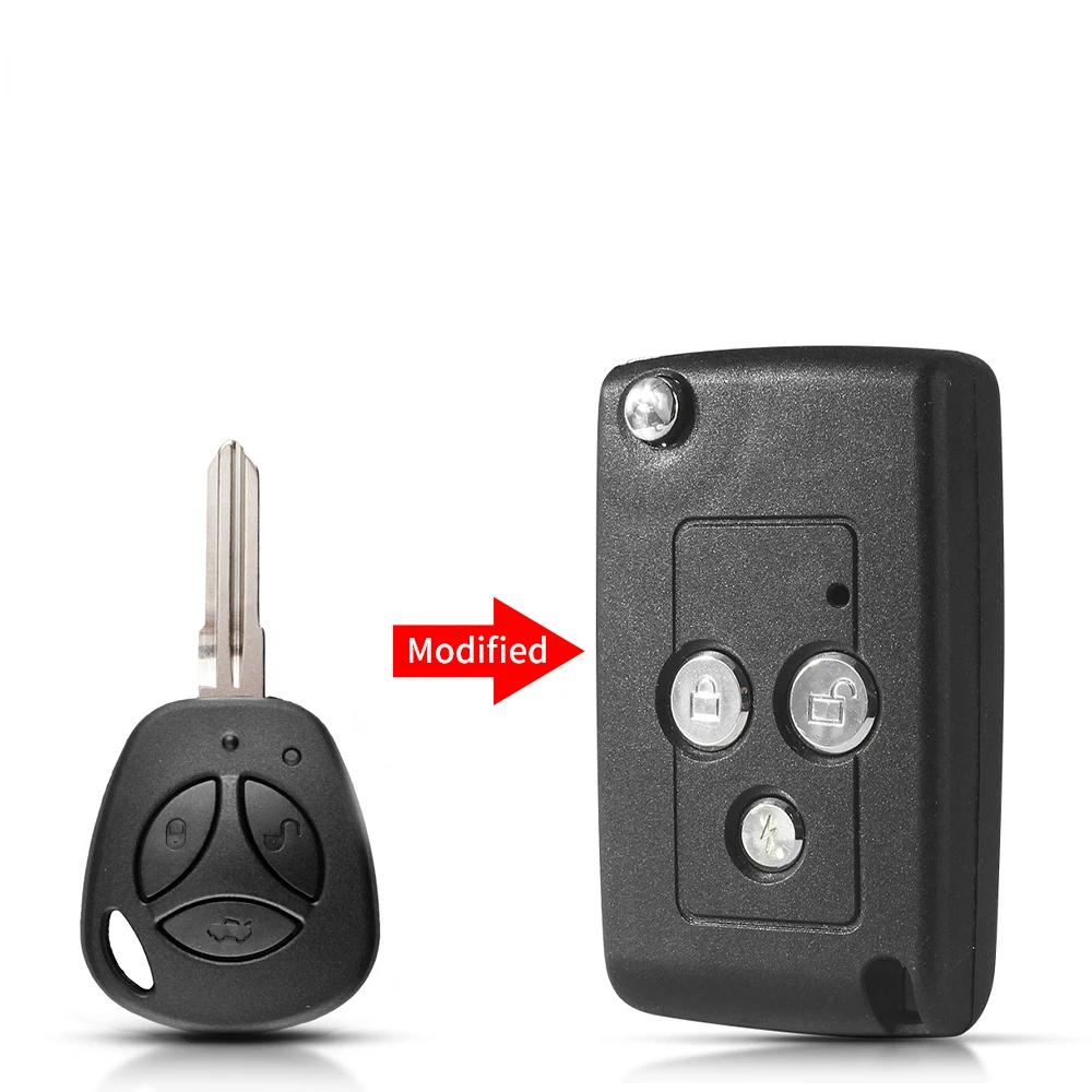 S 3 Buttons Replacement Modified Flip Car Key Shell For Lada Granta Vesta Sedan Remote Case Priora Kalina Niva Vaz