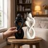 Romantic Abstract Hugging Couple Sculpture Minimalist Style Embrace Art Table Statue  Wedding Gifts