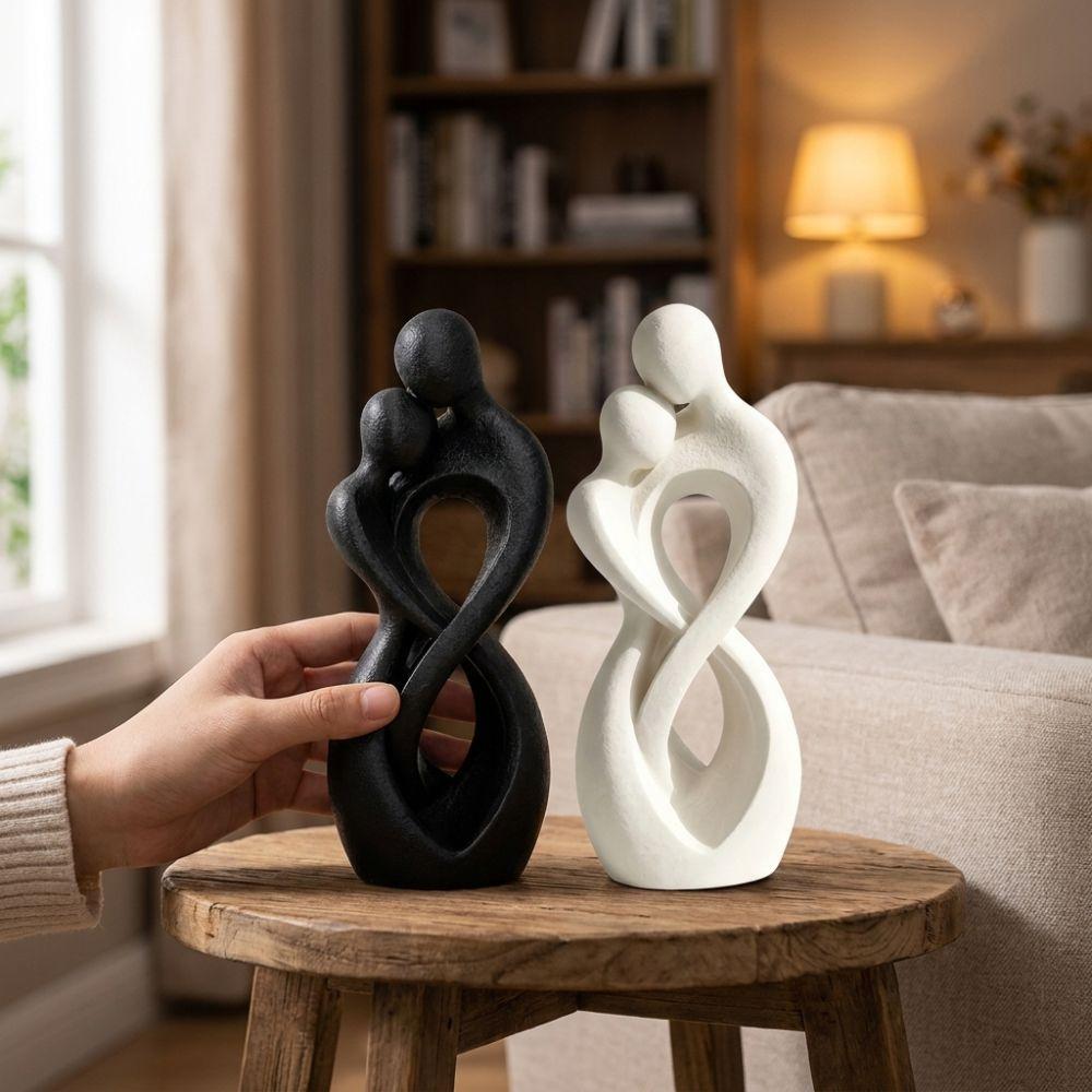 Romantic Abstract Hugging Couple Sculpture Minimalist Style Embrace Art Table Statue  Wedding Gifts
