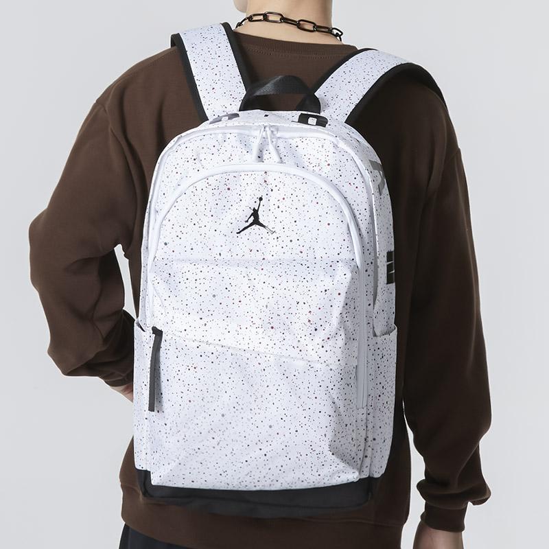 Jordan Studenten Rucksack Polyester Lässig Großer Unisex Rucksack Weiß Sternenhimmel JD2133032GS-008