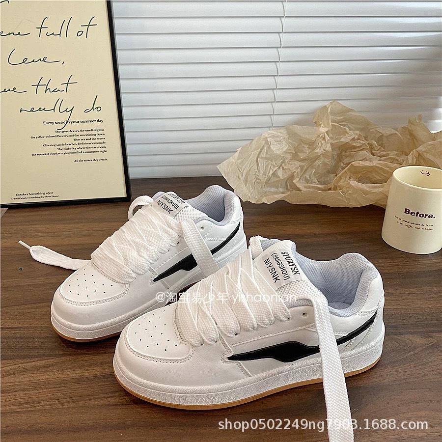 

Dopamine bread shoes couple ins niche versatile sports and leisure board shoes 2025 new college style white shoes 40