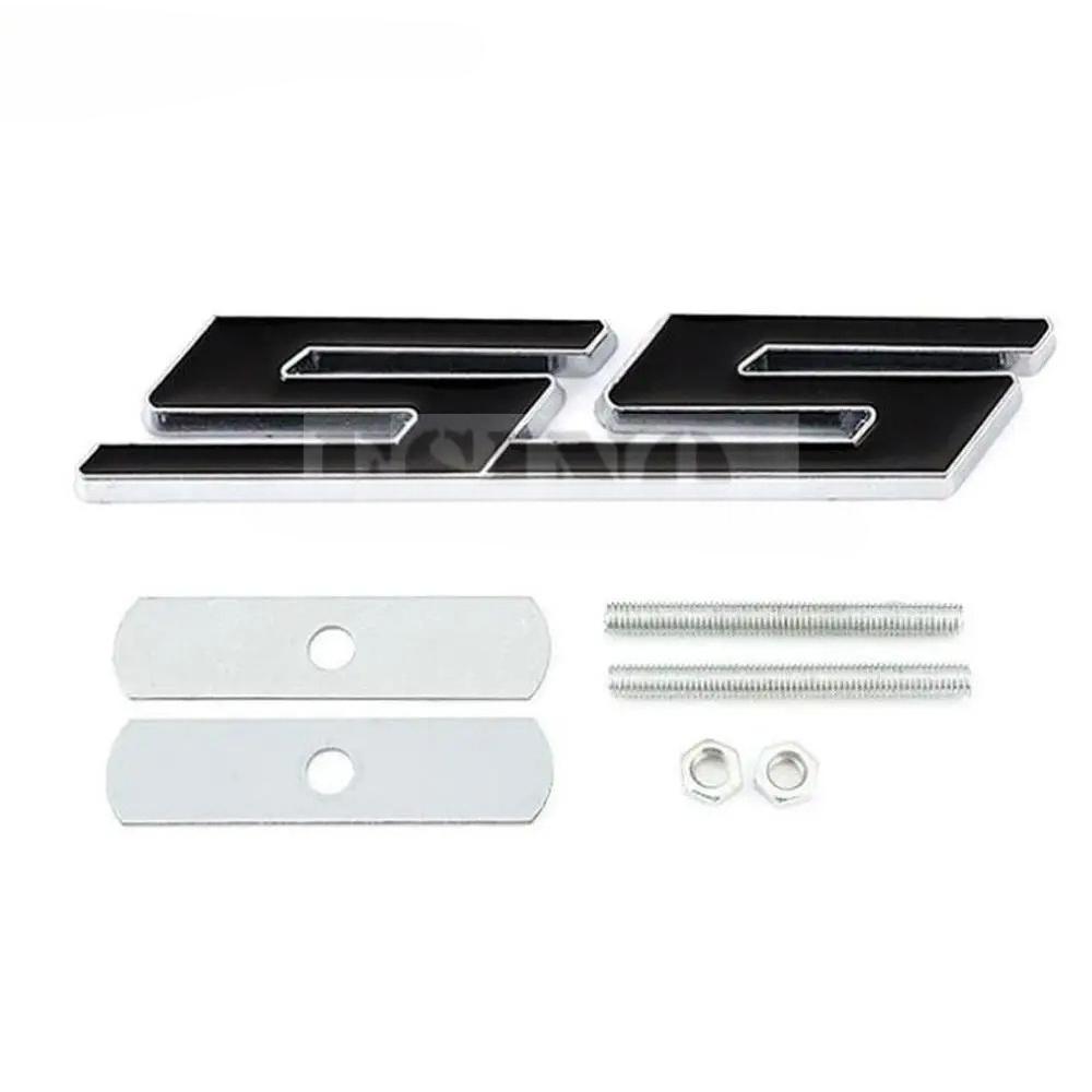 1Pc New SS Car Styling 3D Metal Chrome Zinc Alloy Emblem Car Body SS Front Grill Badge Sticker Decal for Camaro SS