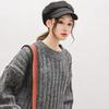 Women All Match Solid Color Short Brim Beret for Autumn Winter Wear