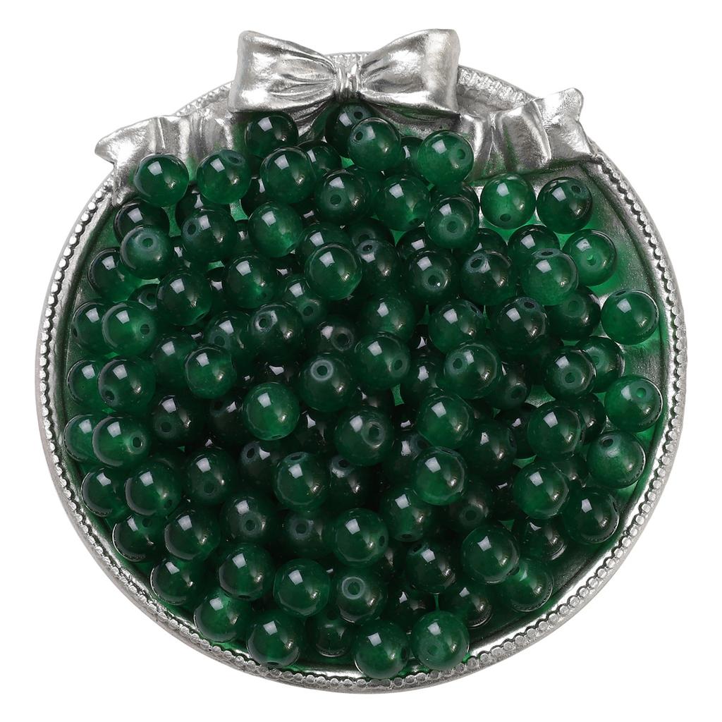 6/8Mm Glass Beads Jelly Paint Imitation Jade Round Beads Loose Beads Glazed Beads Handmade Diy Bracelet Necklace Jewelry