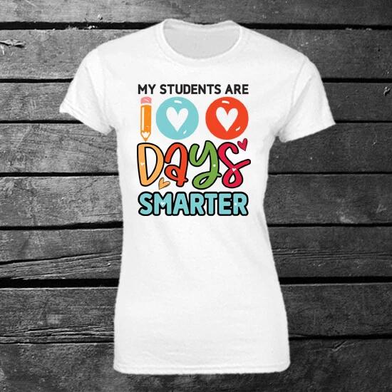 100 Days of School Teacher T-shirt Mens Ladies Gift Students Teacher Life L